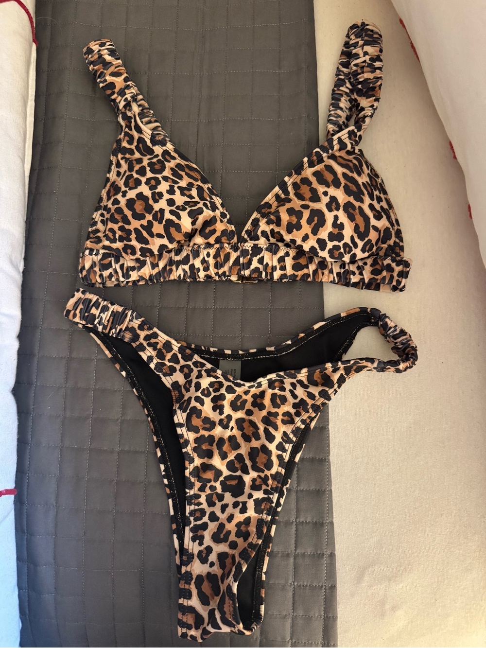 SHEIN Leopard Print Brown and Black Bikini Set